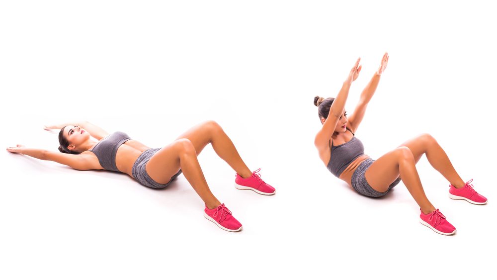 long arm crunch Crunch Exercise for six pack abs