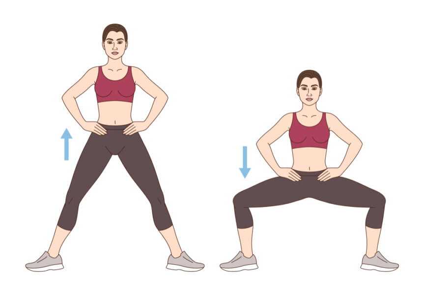 Wide Stance Squats to get rid of thigh gap