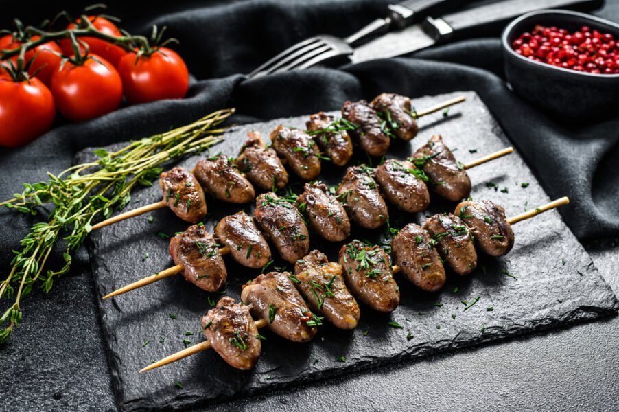 Grilled Chicken Hearts